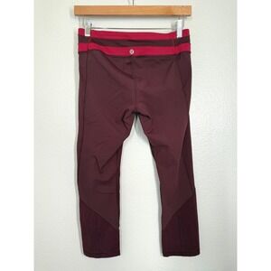 Lululemon Give Me Qi Crop Pant Size 6 Leggings Burgundy Red Athletic Yoga Gym